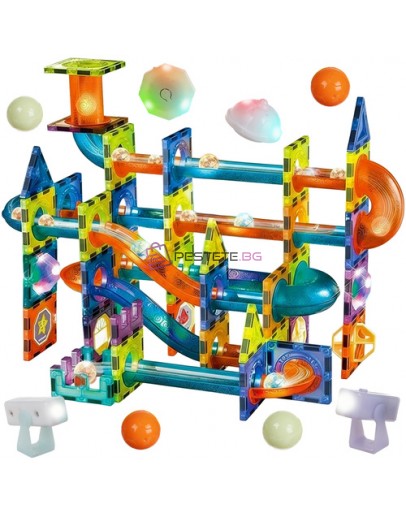 3D Магнитни строителни блокчета писта с топки 110 части